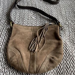 Suede leather COACH purse